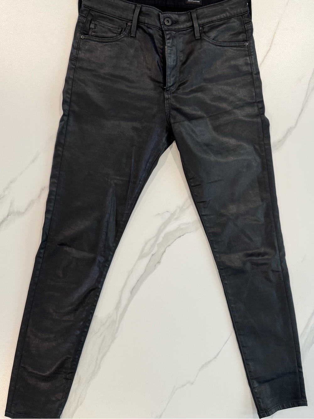 AG Adriano Goldschmied Black Coated Skinny Jeans